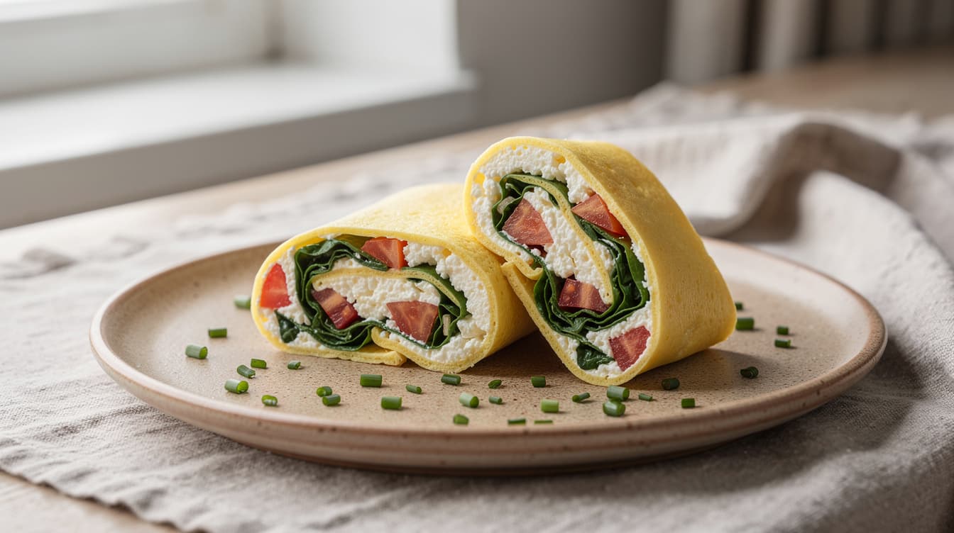 Foto: Äggwrap med keso och spenat