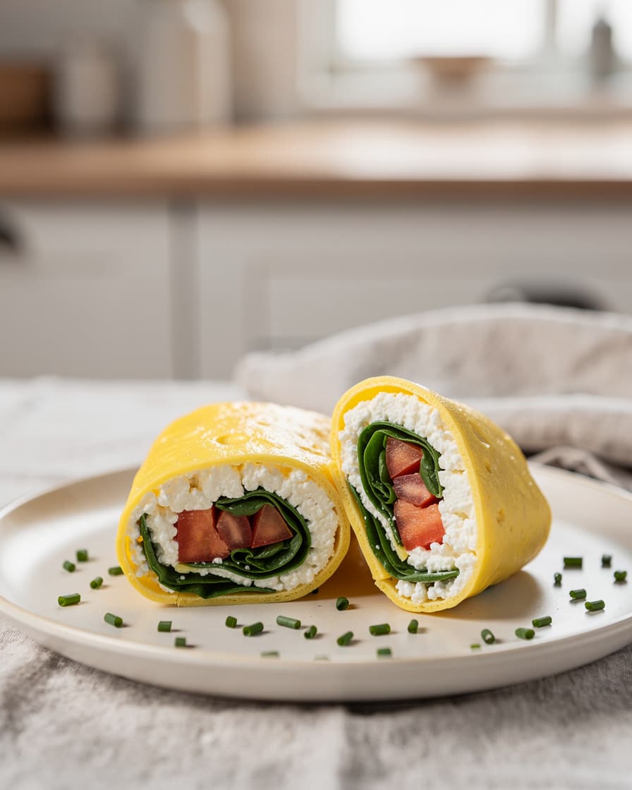 Foto: Äggwrap med keso och spenat