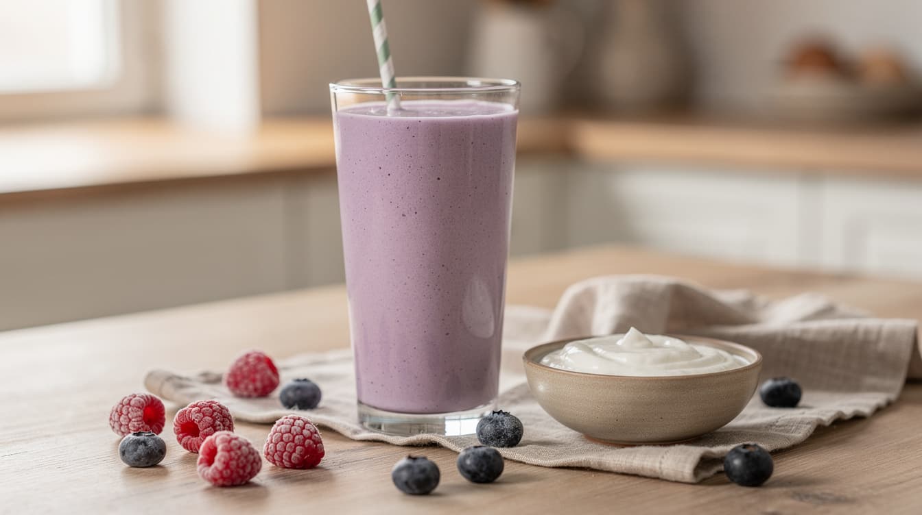 Foto: Bär- och vaniljshake med kvarg