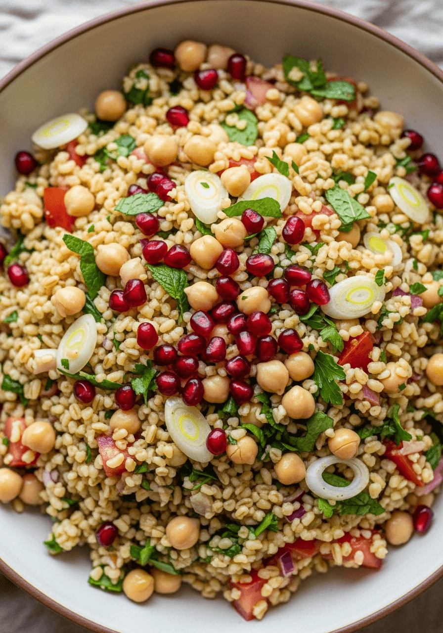 Foto: Bulgursallad med örter och granatäpple