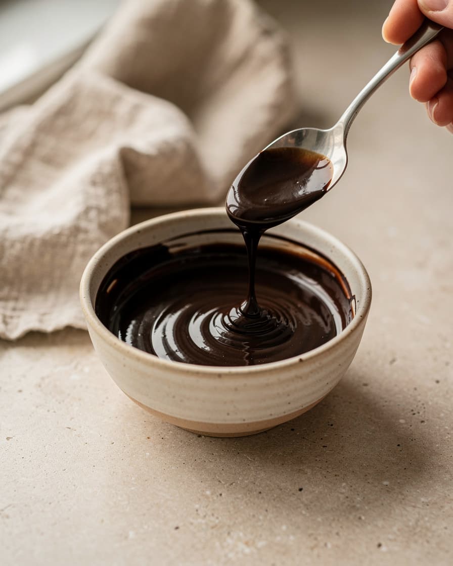 Steg 3: Smält kokosolja och rör ihop med kakao och honung till en slät chokladsås.