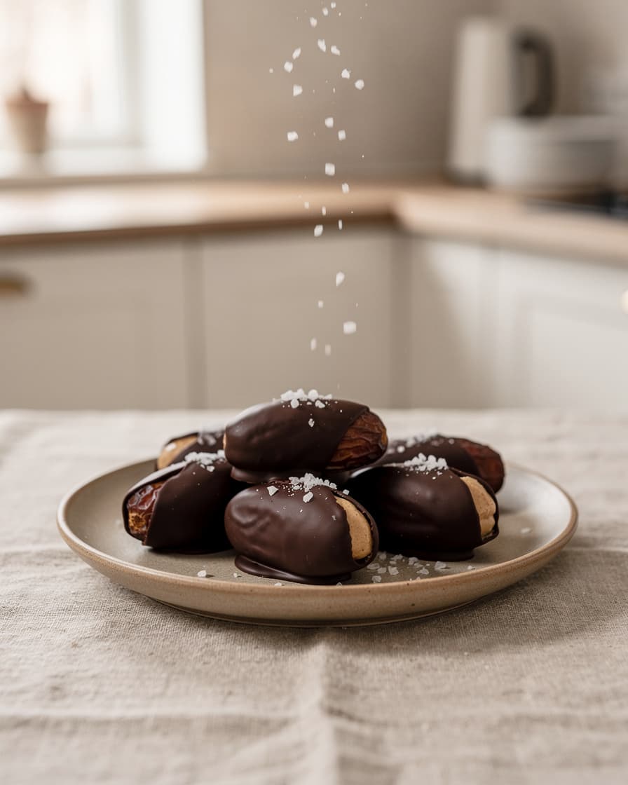 Steg 4: Strö över flingsalt och ställ kallt tills chokladen stelnat blank.