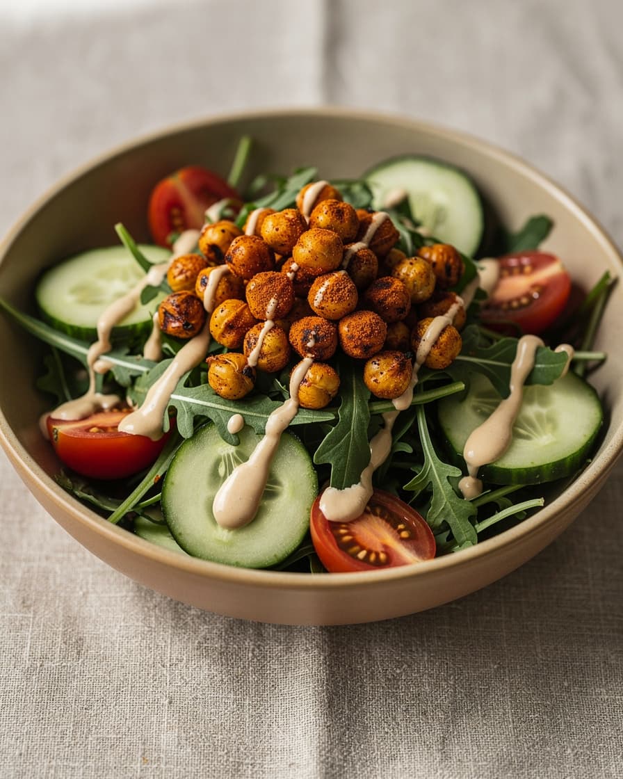 Foto: Crispy kikärtssallad med tahini-dressing