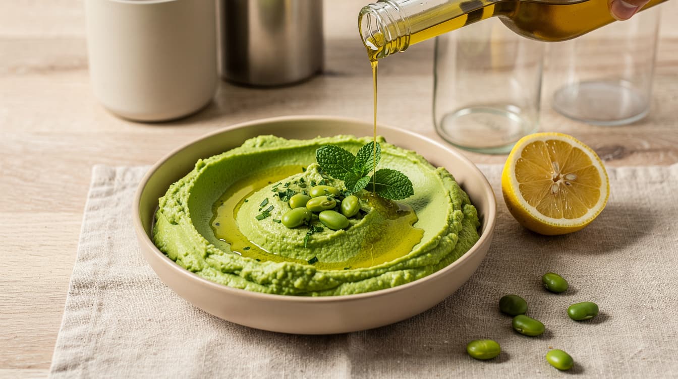 Foto: Edamamedipp med mynta och citron