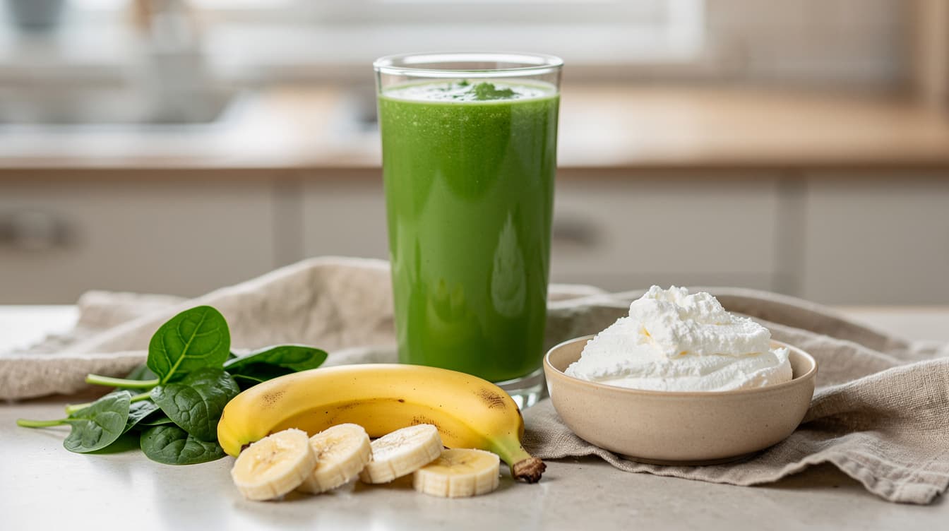 Foto: Grön proteinshake med banan