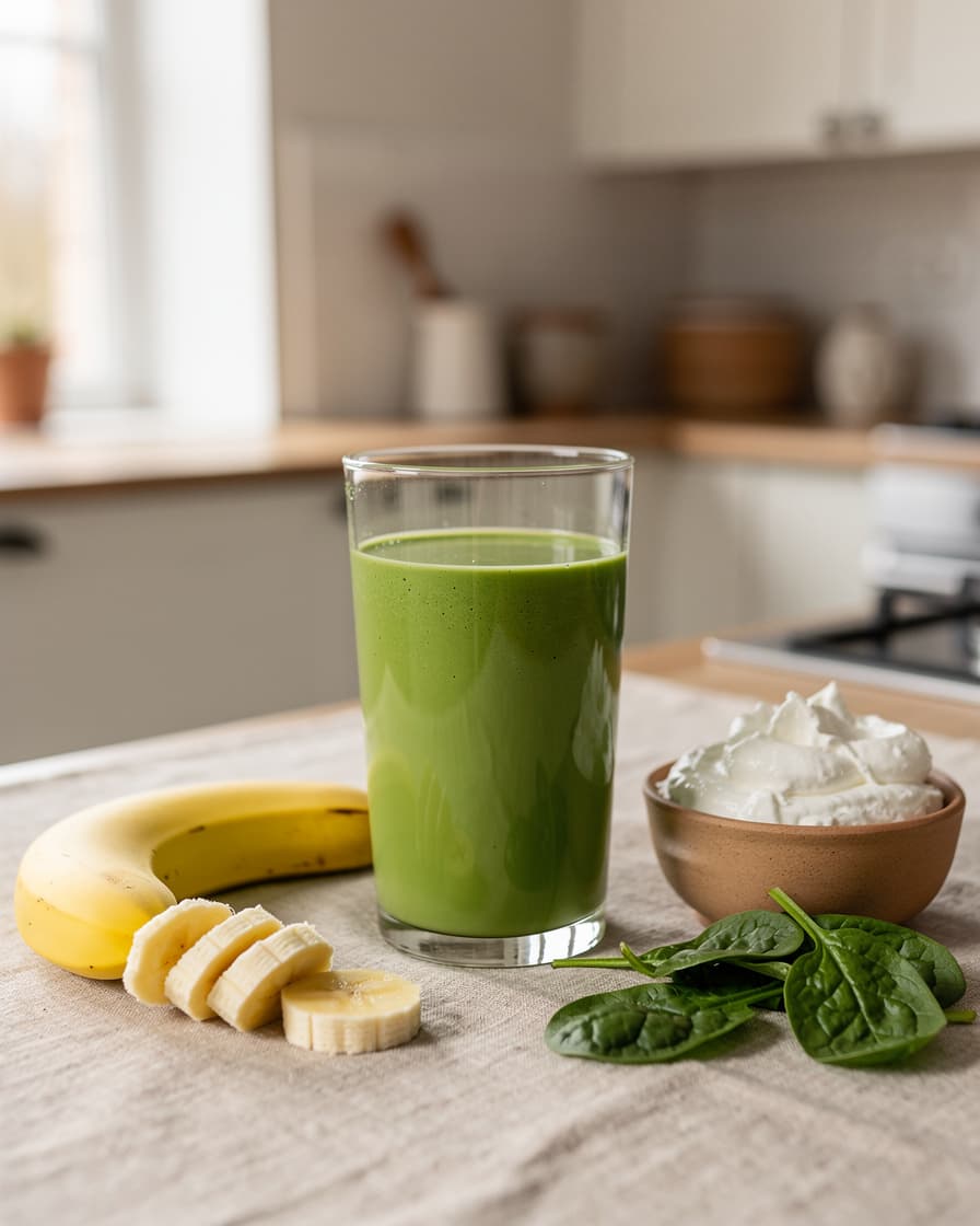 Foto: Grön proteinshake med banan