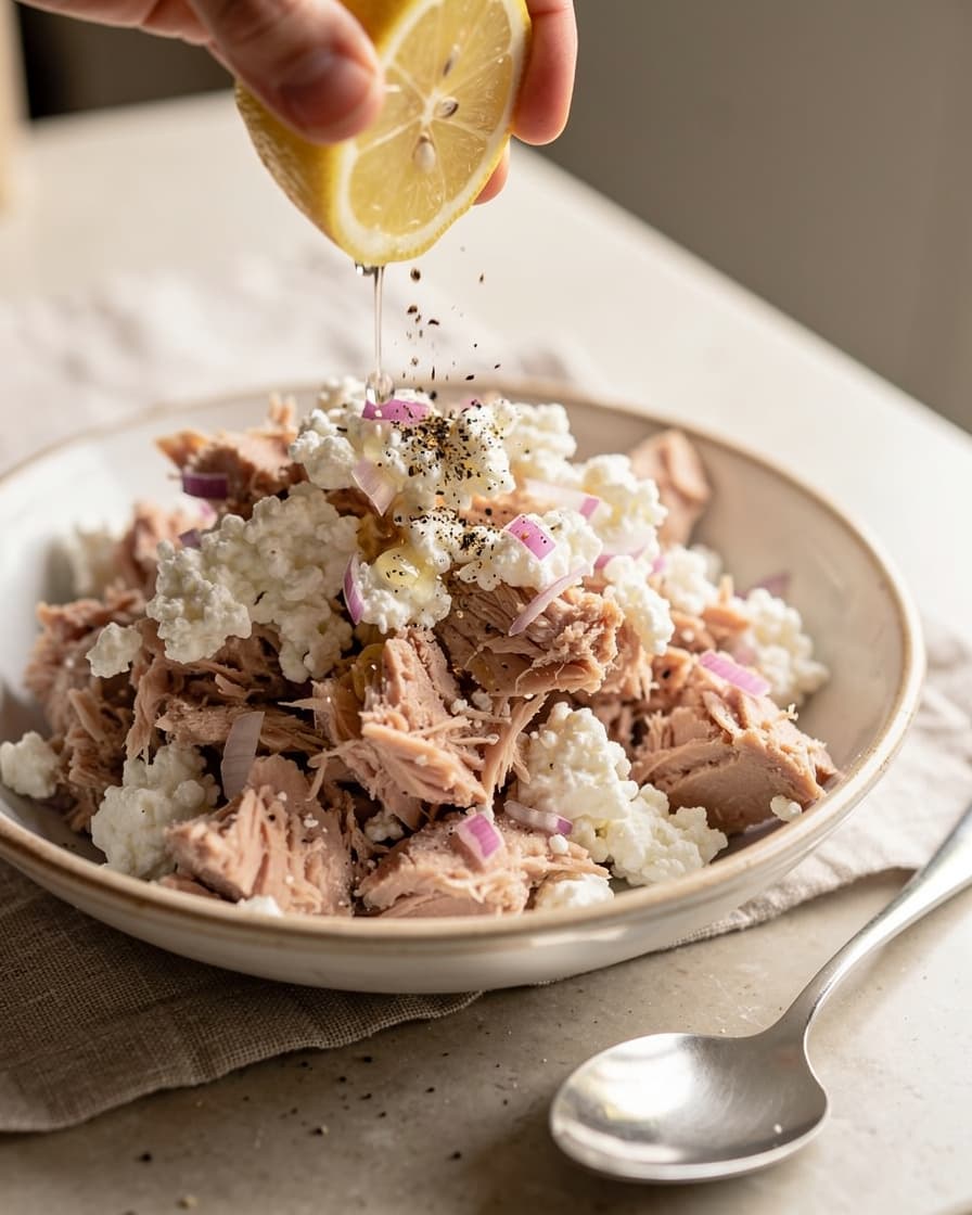 Steg 2: Smaka av med pressad citron och svartpeppar.