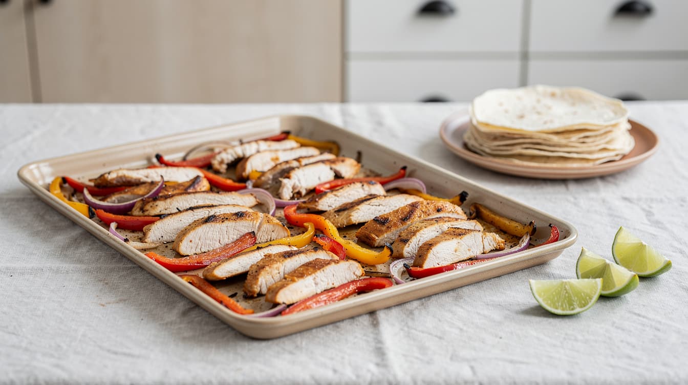 Foto: Kycklingfajitas på plåt