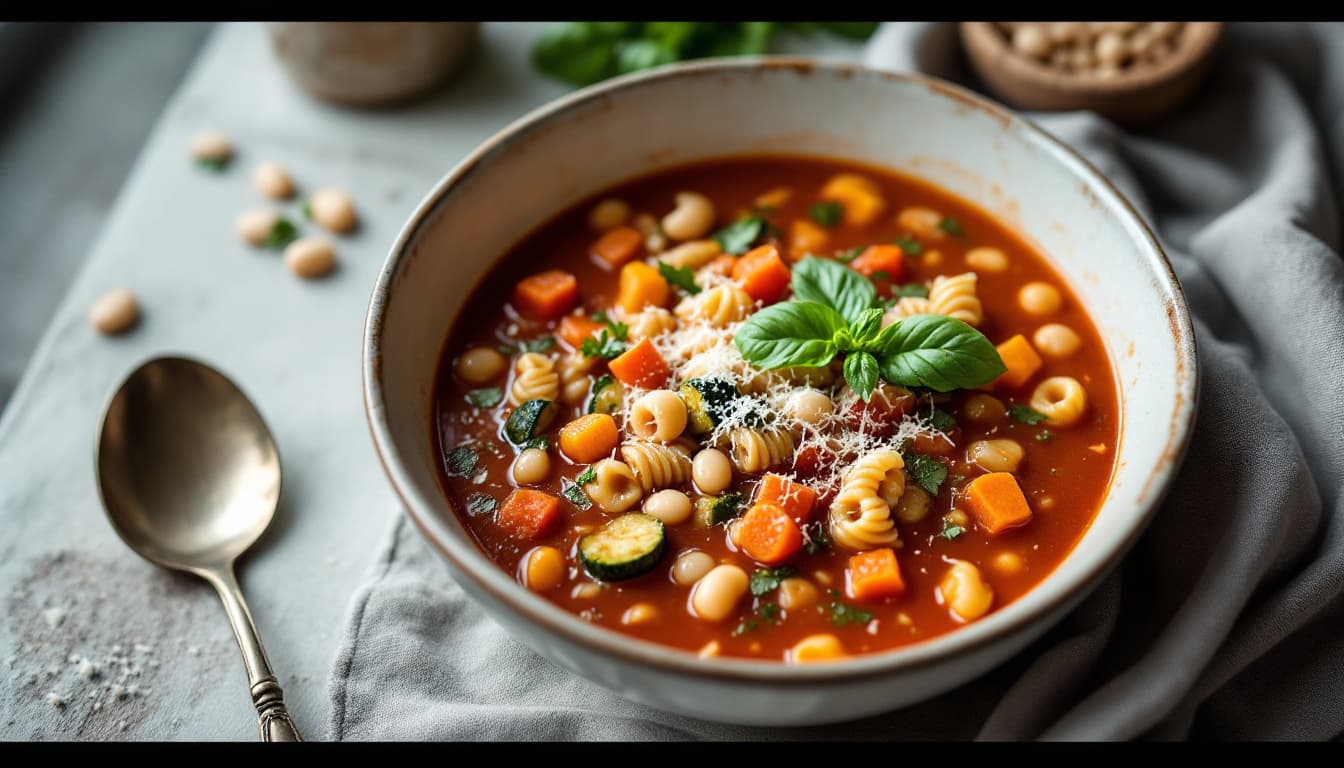 Foto: Minestrone med vita bönor och pasta