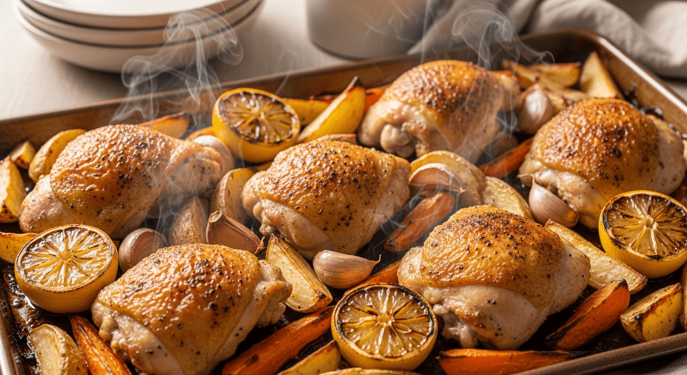 Foto: One-pan kyckling med rotfrukter och citron