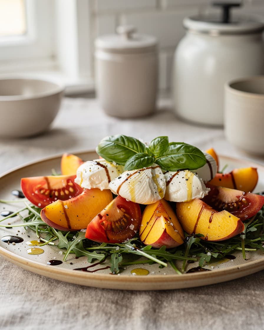Foto: Persiko- och tomatsallad med mozzarella