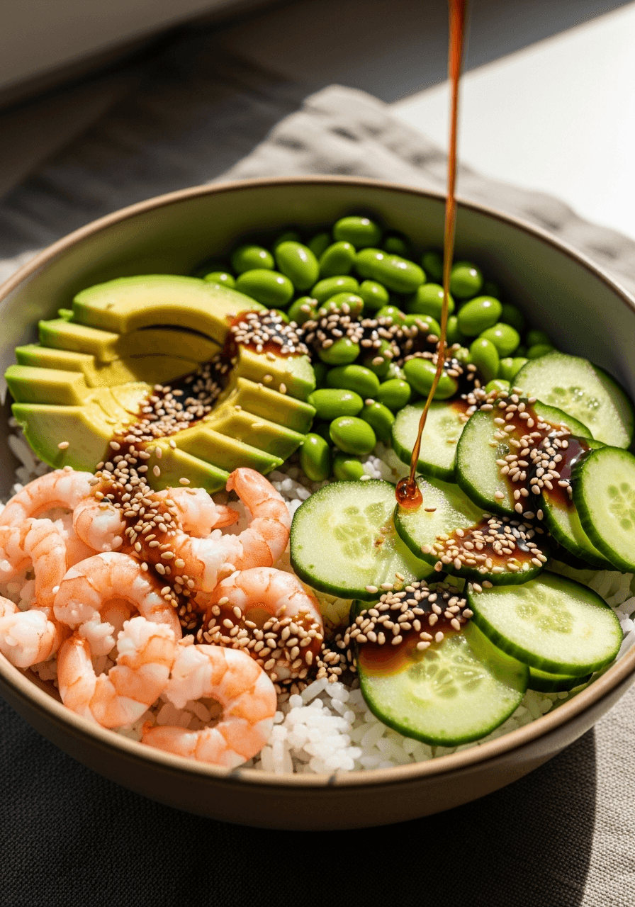 Foto: Räkbowl med avokado och edamame