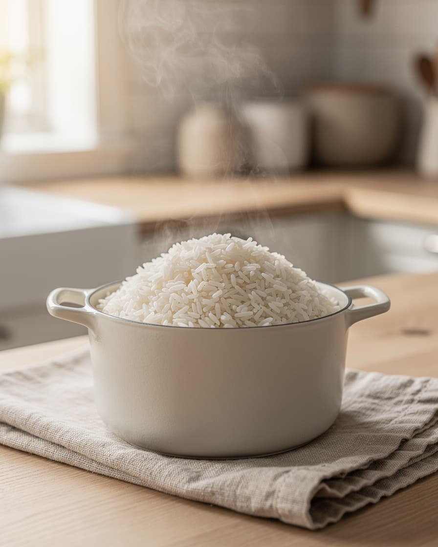 Steg 1: Koka jasminriset enligt anvisning på paketet och låt svalna något.