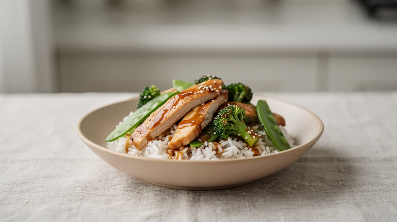 Foto: Sesam-kycklingwok med ris