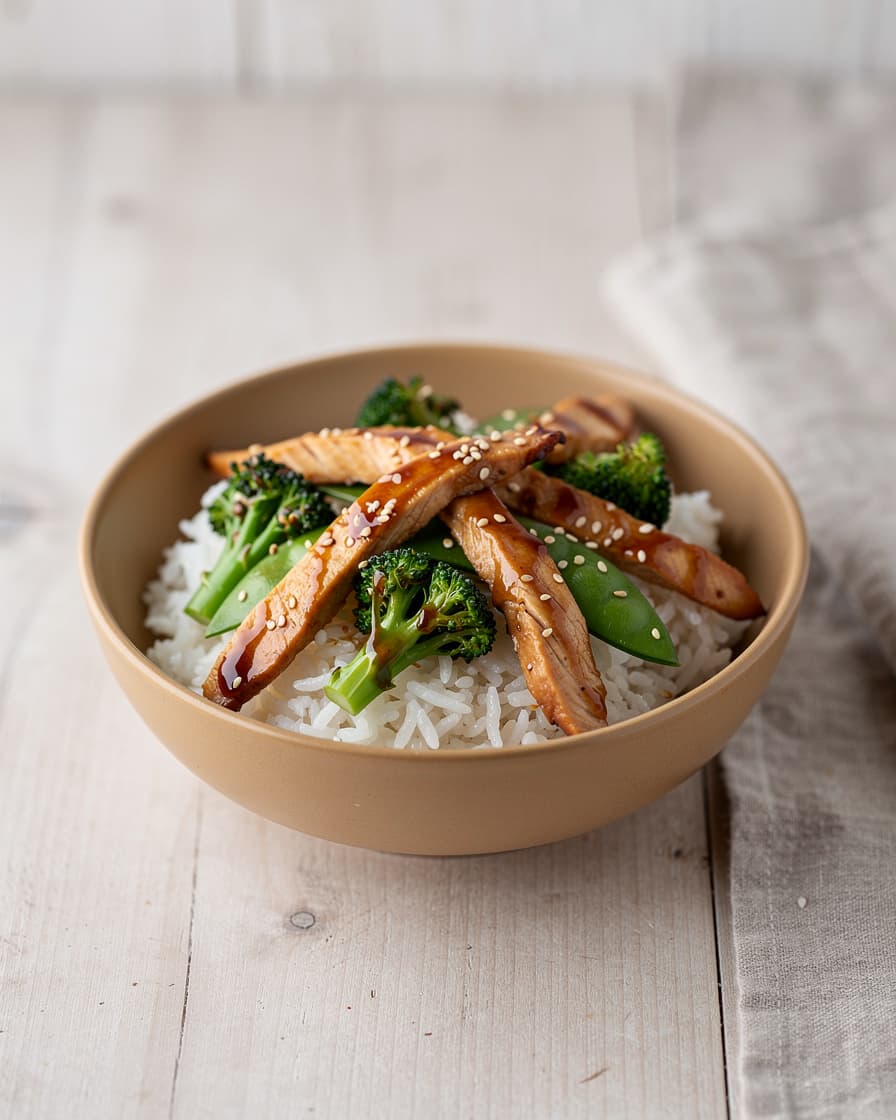 Foto: Sesam-kycklingwok med ris