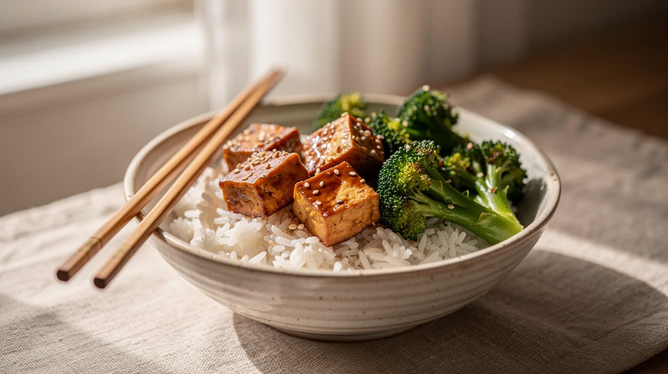 Foto: Sesamtofu med broccoli