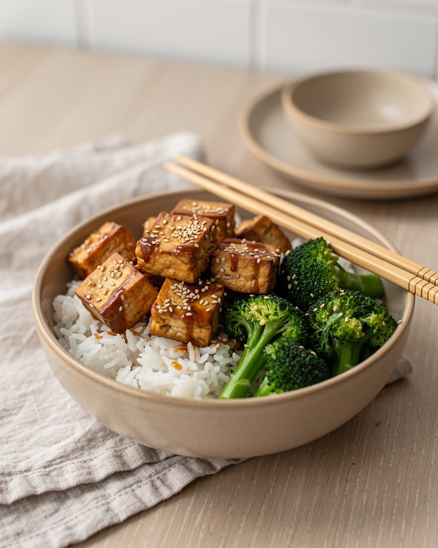 Foto: Sesamtofu med broccoli