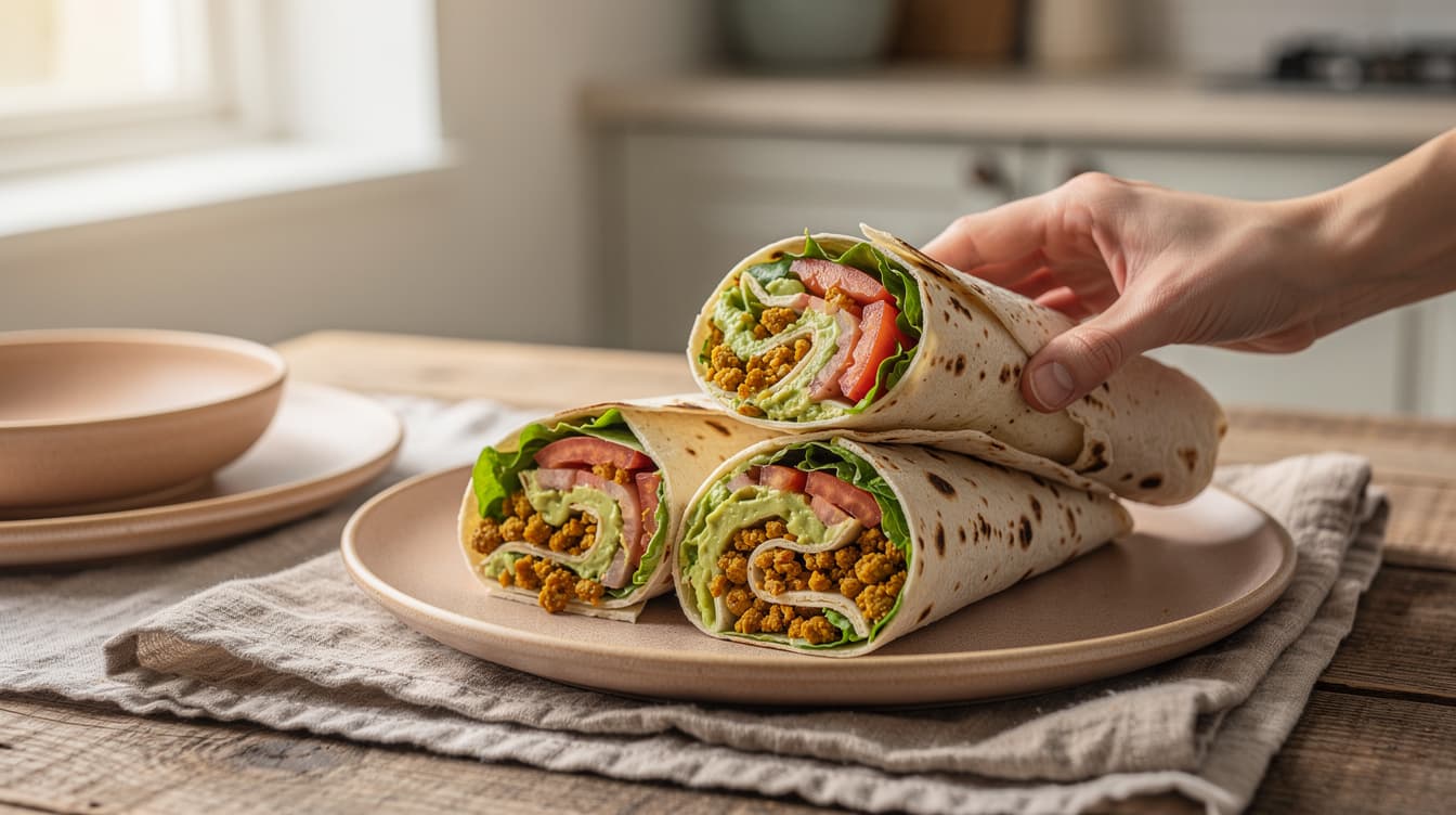 Foto: Sojafärswraps med avokado och limekräm