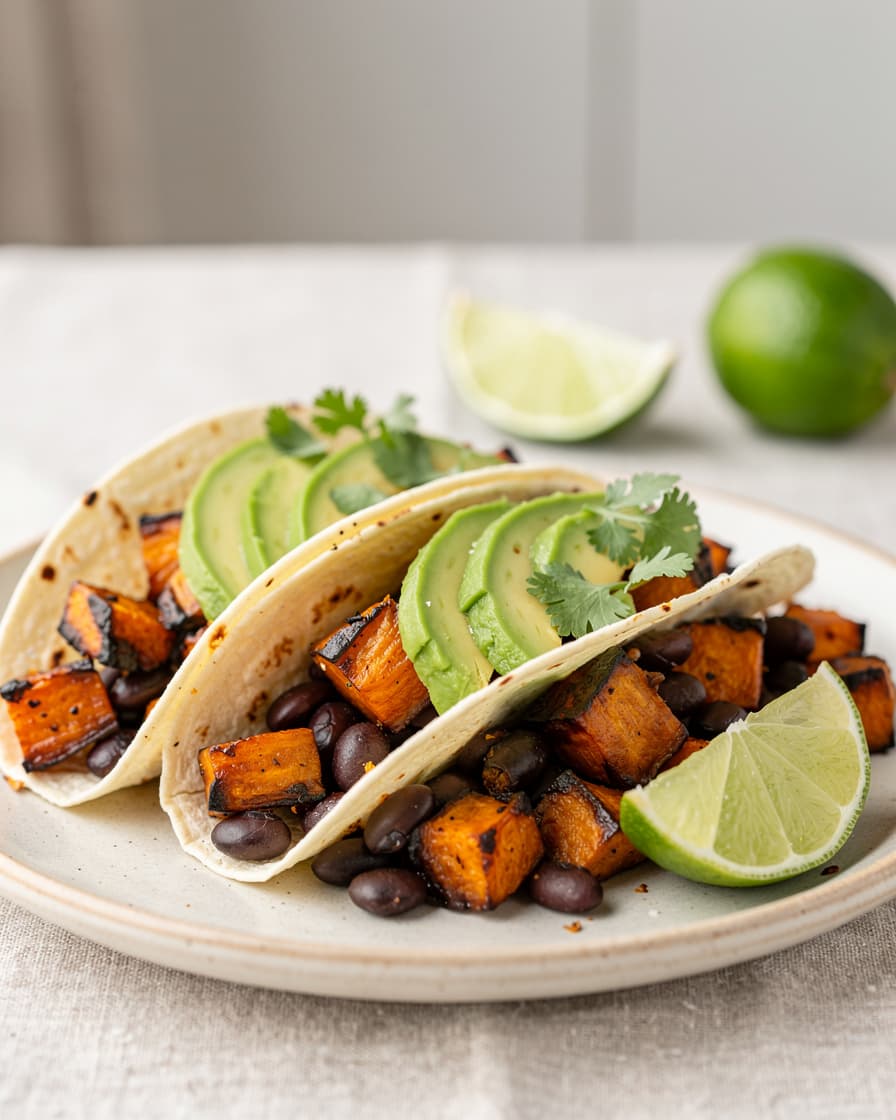 Foto: Sötpotatistacos med svarta bönor