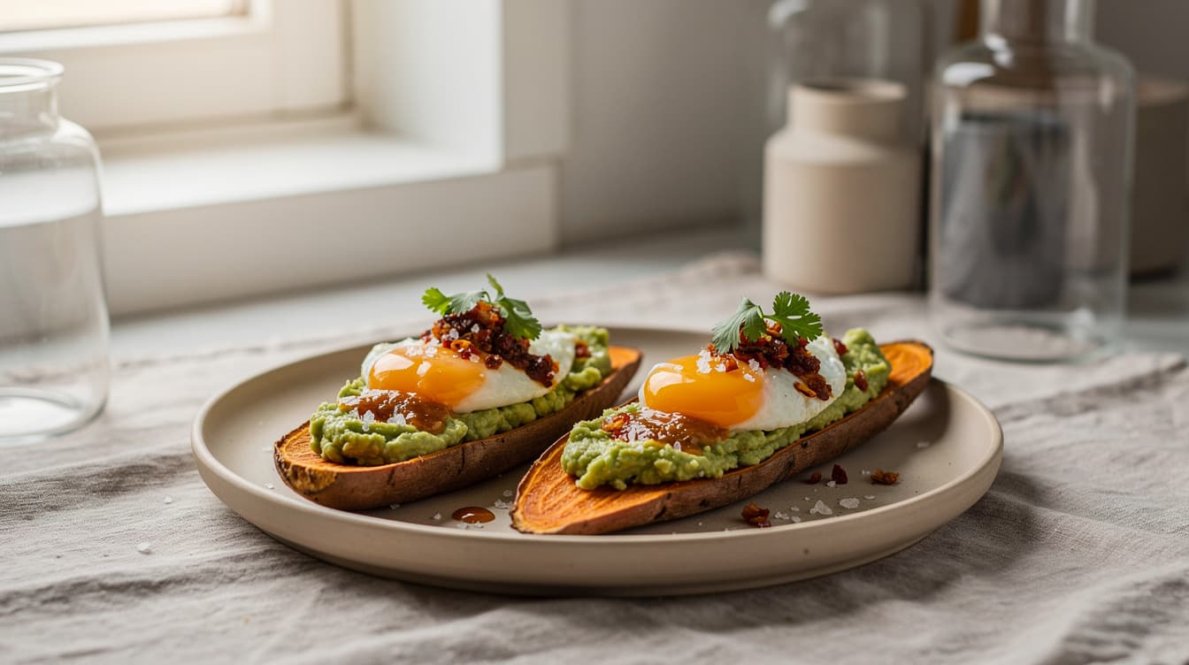 Foto: Sötpotatistoast med avokado och ägg