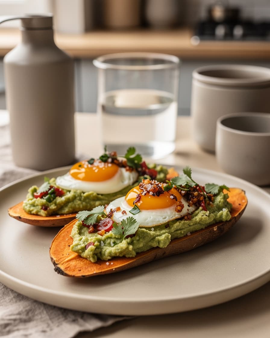 Foto: Sötpotatistoast med avokado och ägg