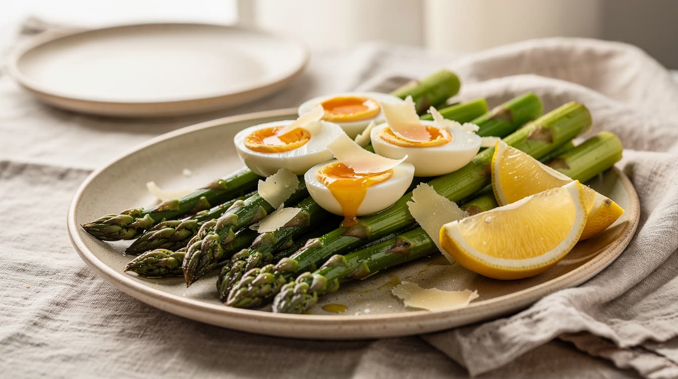 Foto: Sparris med ägg och parmesan