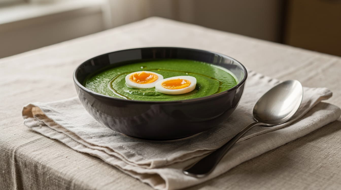 Foto: Spenatsoppa med ägg