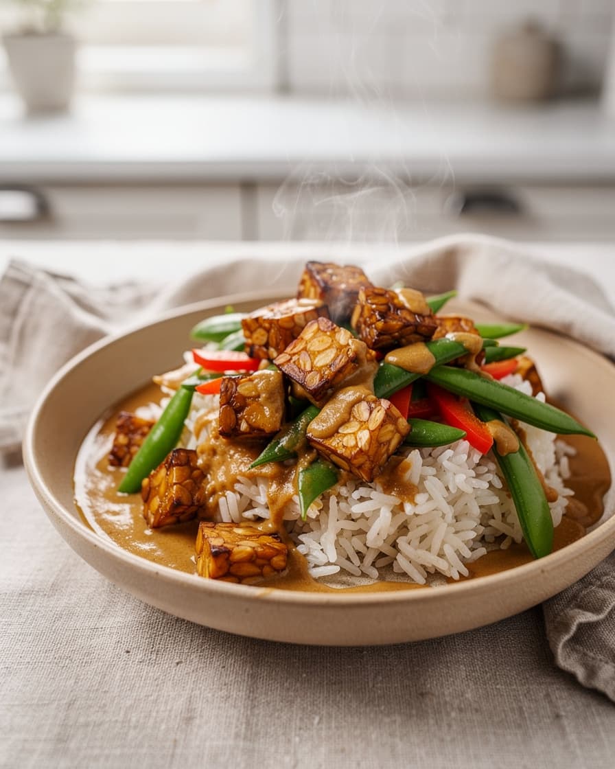 Steg 5: Servera grytan på riset toppad med skivad chili.
