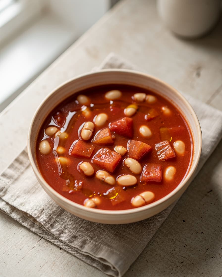 Foto: Tomatsoppa med vita bönor