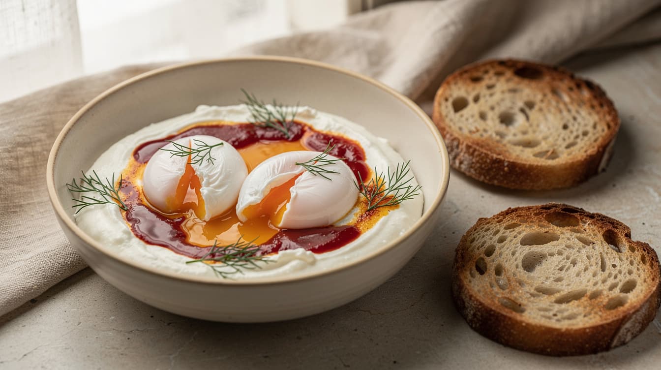 Foto: Turkiska ägg med kvarg och chilismör