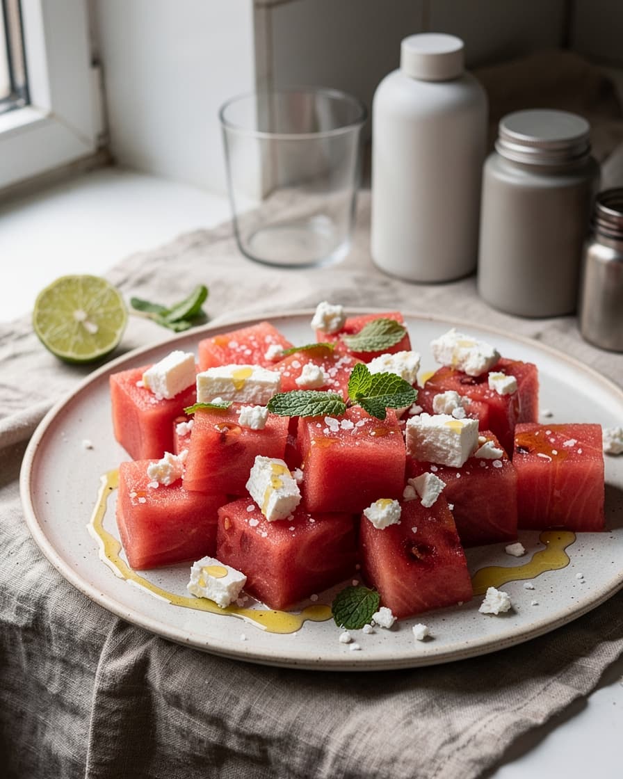 Foto: Vattenmelonsallad med fetaost och mynta