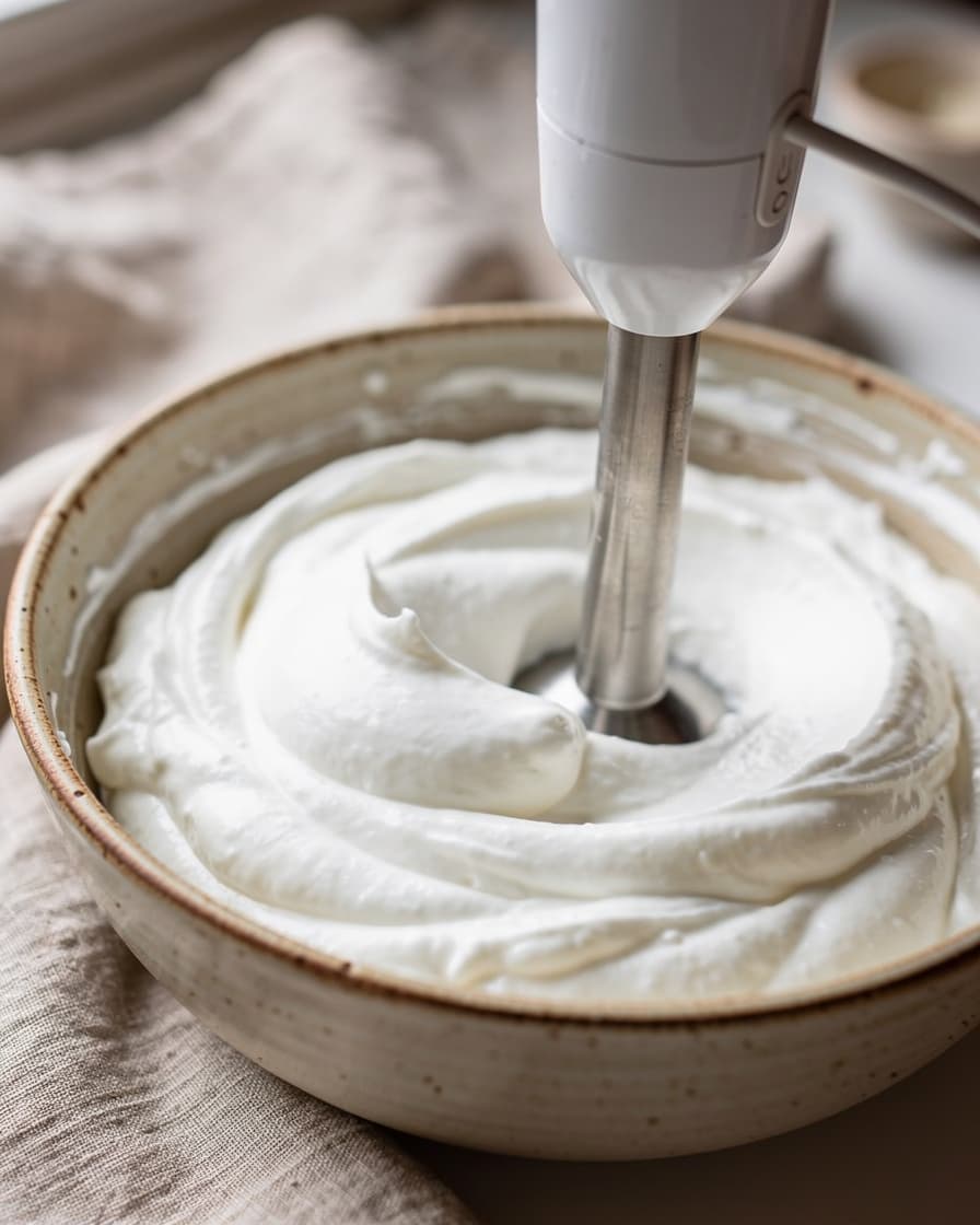 Steg 1: Mixa cottage cheesen slät och luftig med stavmixer eller i matberedare, cirka 1 minut.