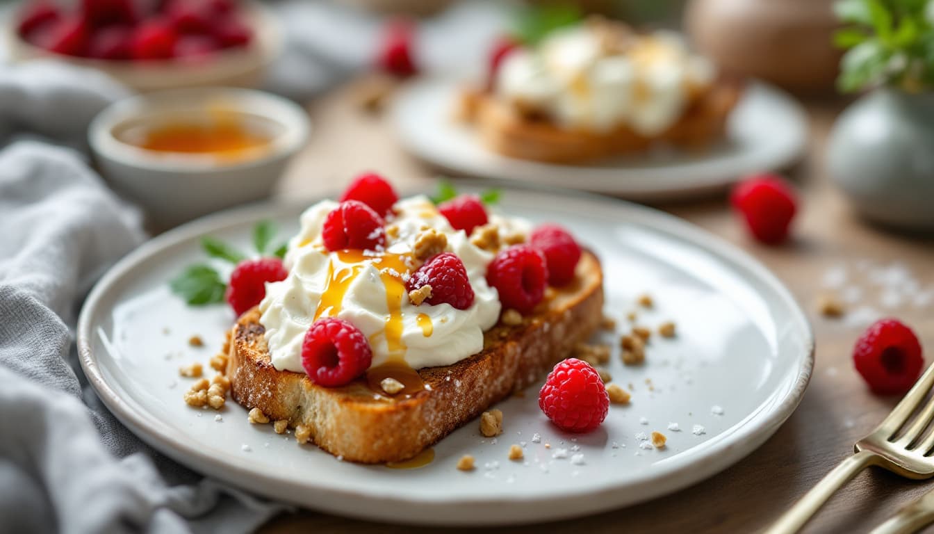 Foto: Vispad ricotta-toast med honung och valnötter