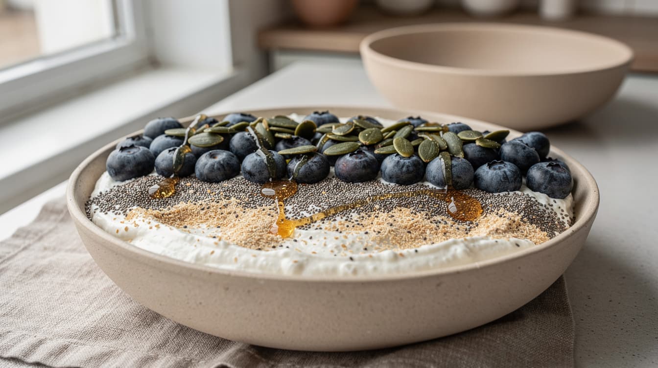 Foto: Kefirbowl med blåbär och havrekli