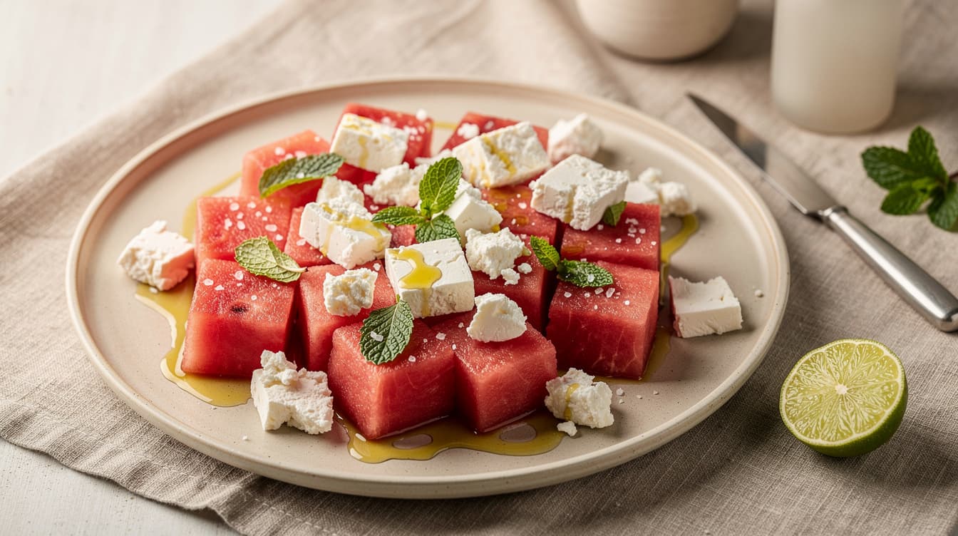 Foto: Vattenmelonsallad med fetaost och mynta